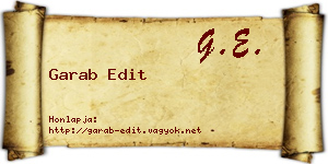 Garab Edit névjegykártya